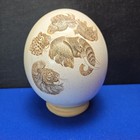 Etched Ostrich Egg Big 5 African Animals Engraved In Scrimshaw Style