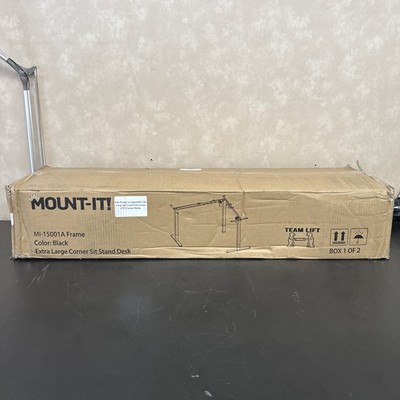 Mount-It! MI-15001A (Frame only) Corner Sit Stand Desk - Black