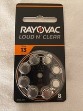  20 Packs Rayovac LOUD N  CLEAR Size 13 Hearing Aid Batteries  8 Count  10/27