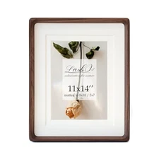 11x14 Wooden Picture Frame with Double Mat - Natural 11x14 mat to 8x10/5x7