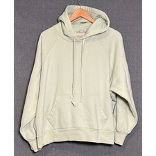 AllSaints Sage Green Embossed Logo Hoodie Oversized Sweatshirt Large