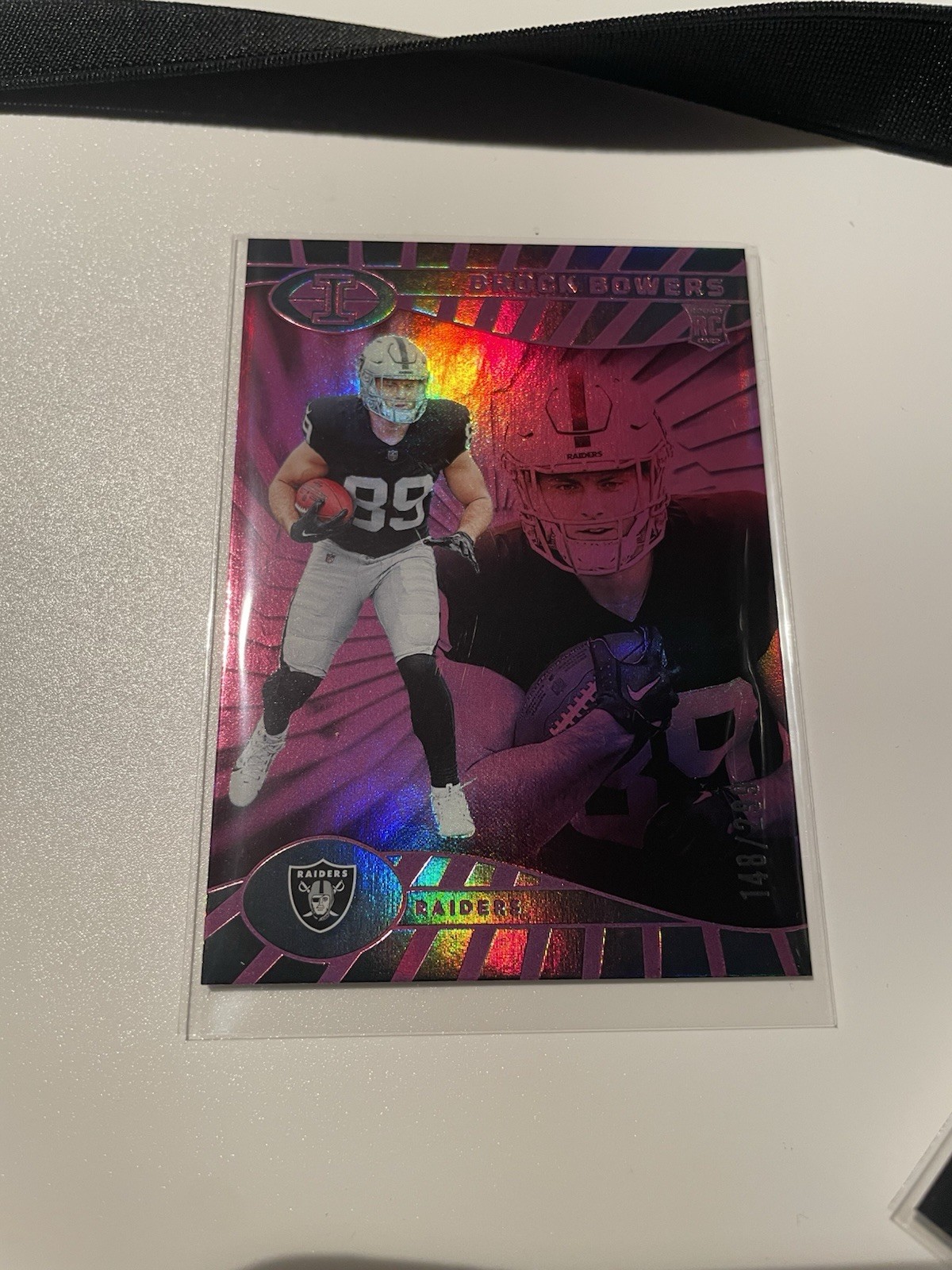 2024 Panini Illusions - Brock Bowers #47 Trophy Collection Pink /299 (RC)