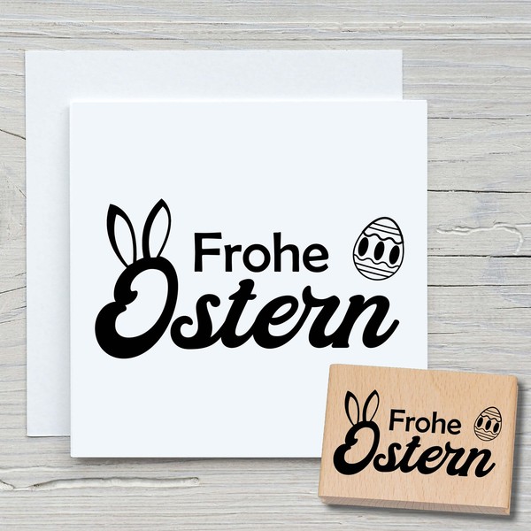 Stempel Frohe Ostern 03 - Motivstempel Holzstempel Scrapbooking Karten Basteln-image