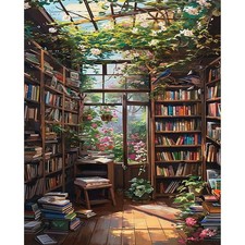 Bookshelf Paint by Numbers Kit for Adults 16 x 20 Inch