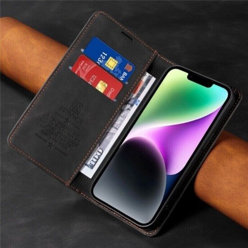 For iPhone 16e 15 14 13 12 11 Pro Max 8+ SE Case Wallet Leather RFID Flip Cover - Picture 26 of 66