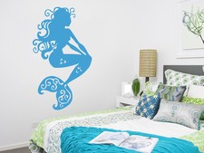 Wall Decal Mermaid Sea Nautical Decor Vinyl Sticker Decal Bathroom Nursery NS929