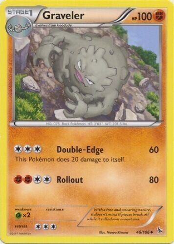 Graveler 46/106 Flashfire Uncommon Near Mint Pokemon DNA GAMES