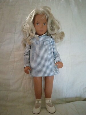 107 Sasha Doll Blonde Blue Gingham Dress UK