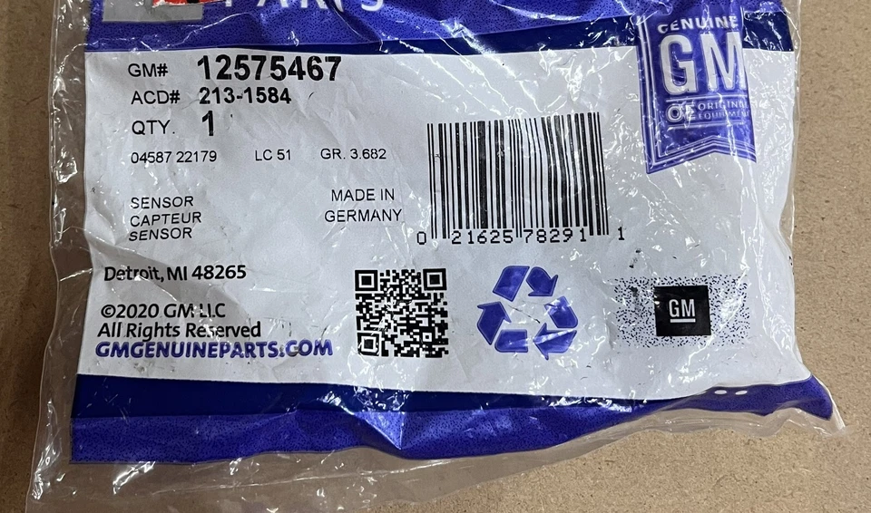 Sensor de pressão absoluta coletor ACDelco 213-1584 para Buick LaCrosse CXS 05-08^ - Imagem 2 de 2