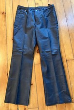 Vintage Metrostyle Womens Genuine Black Leather Motorcycle Pant Sz 12 Lined NWT