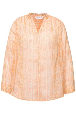 Studio Untold Damen große Größen Bluse Chiffon mit Print Ballon Langarm 834541