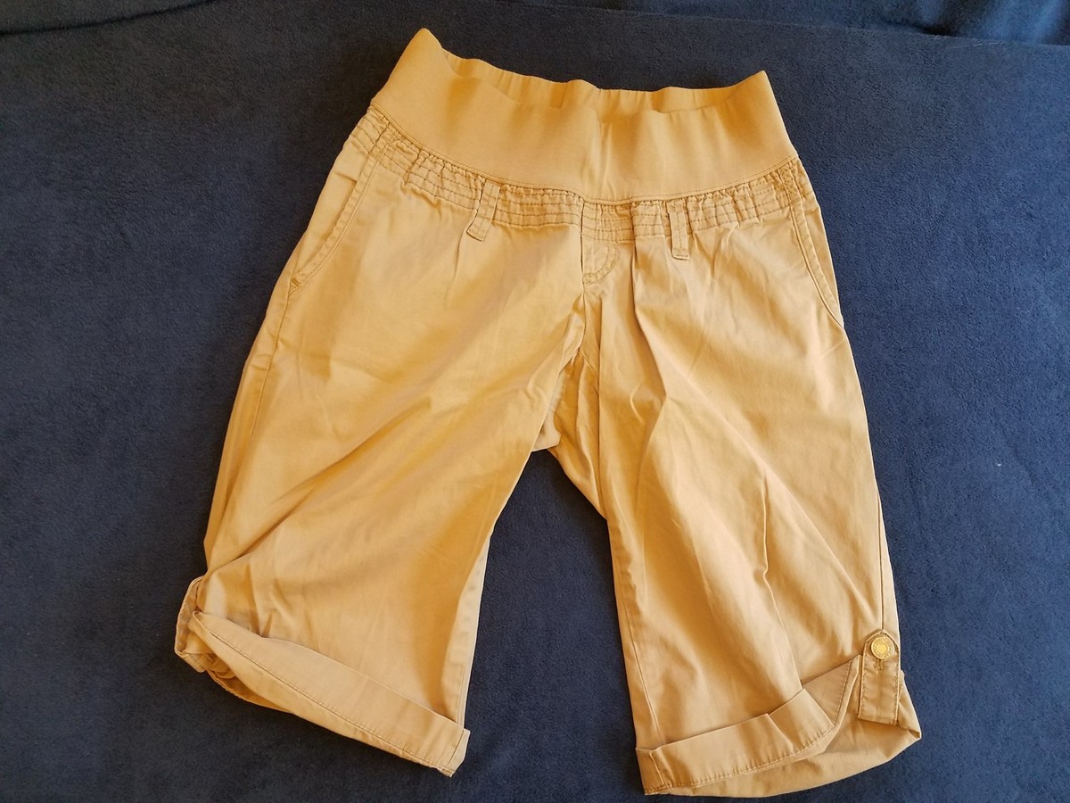 GAP KHAKI MATERNITY STRETCH WALKING SHORTS Size
