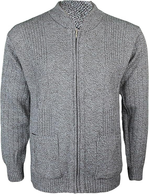 Men's Lightweight Knitted Cardigan Classic Jumper ZipUP Soft Sweater