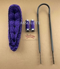 20" LOWIRDER PURPLE POLO VELOUR BANANA SEAT W/SISSY BAR & GRIPS FOR 20" BICYCLE.