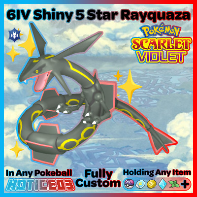   Shiny 5 Star Raid Rayquaza 6IV   Pokemon Scarlet & Violet In Hand