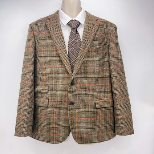 Marks and Spencer Moon Tweed Blazer Jacket Men's 46R Check Brown M&S Sartorial