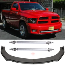 For Ram 1500 Express Standard Cab Front Lip Splitter Carbon Fiber + Strut Rods
