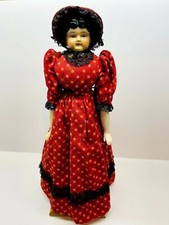 Vintage Large Low Brow Porcelain China Head Doll With Stand 20"