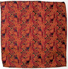 Men's Paisley Pocket Square Dress Fashion Handkerchief Red Gold  Black Hanky