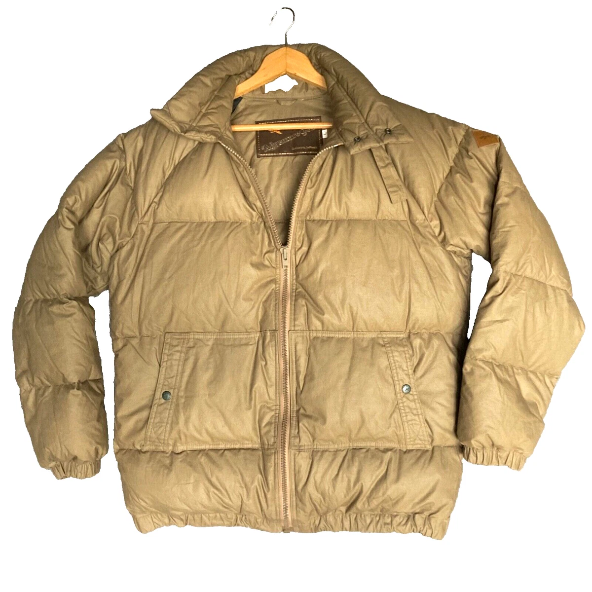 A1 Adventure Gear Down Puffer Jacket Mens L Tan Khaki Alpine Spy