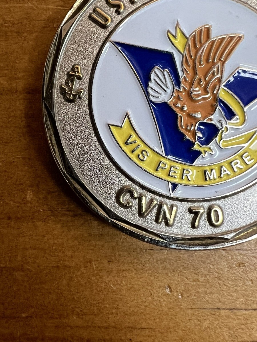 USS Carl Vinson CVN 70 Challenge Coin Silver Tone Vis Per Mare | eBay
