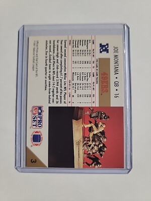 Joe Montana 1990 NFL Player Of The Year - 1991 Pro Set #3 Football