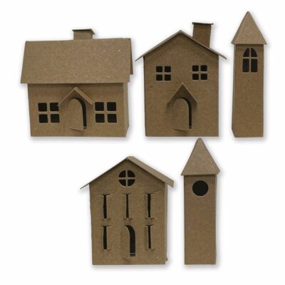 New! Sizzix Tim Holtz Thinlits Die Set 21PK - Paper Village #2 (665585)