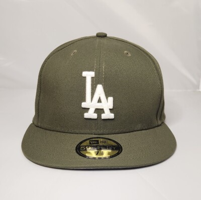 New Era Los Angeles Dodgers Fashion Color Olive Fitted Hat 7-7/8 B-Grade READ