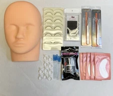 Lash Eyelash Extension Kit: Professional Mannequin Head Training for Beginners 