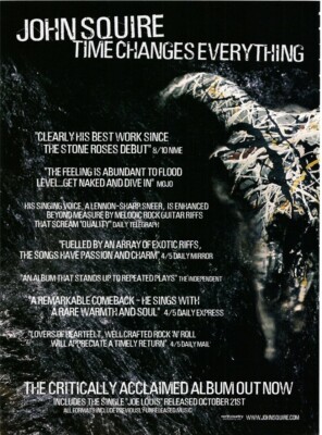 PTP63 MAGAZINE ADVERT 11X9'' JOHN SQUIRE : TIME CHANGES EVERYTHING ALBUM
