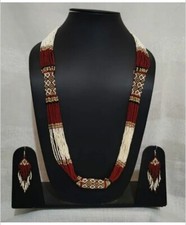 Boho Beaded Flower Handmade Seed Bead American Style Necklace earring set Woman