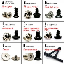 50pcs Computer PC Case HDD SSD Phillips Flat Round Head Repair Mount Screw Bolt