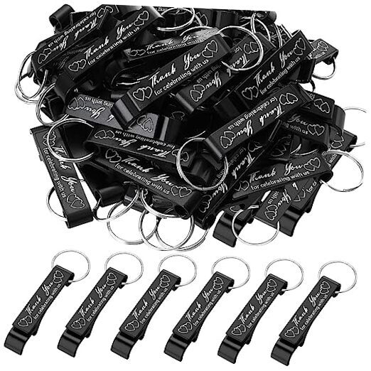 100 Pcs Bottle Opener Keychain Bulk Thank You Wedding Favors for