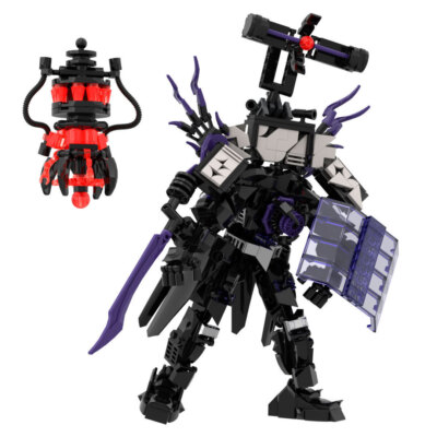 Skibidi Toilet Model Battle Damaged Titan TV Man Building Block