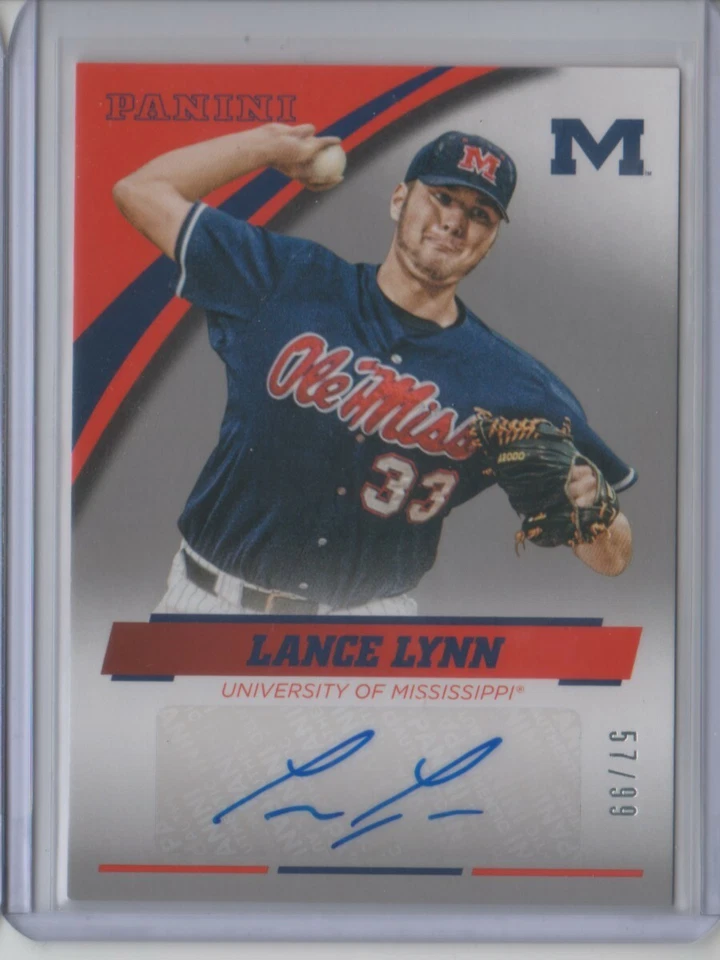Panini Collegiate Ole Miss 2016 autógrafo plateado Lance Lynn/99 automático - plano envío y devolución Foto 2 de 3