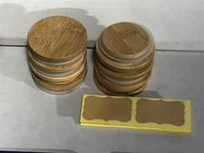 8 Pack Oui Yogurt Jar Lids Reusable Bamboo Wood Lids with Silicone Rings