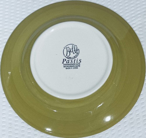 Lot Of 2 ~ Bella Ceramica Pastis Polka Dot Salad Plates Green ~ PRISTINE - Picture 7 of 7