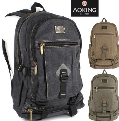 Rucksack Sport Raise Wander Schul Tasche Canvas Stoff Backpack Outdoor AOKING