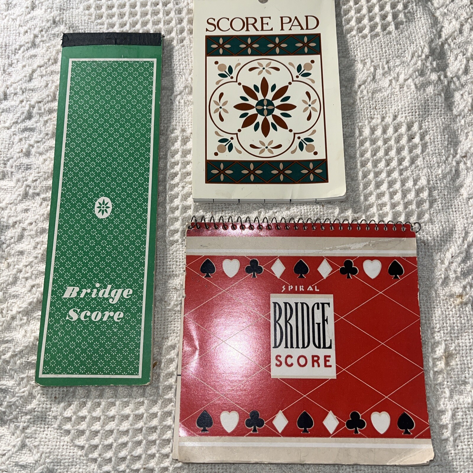 BRIDGE SCORE Tally Pads Congress, Western Tablet, Taylor Press VTG Lot of (3) 