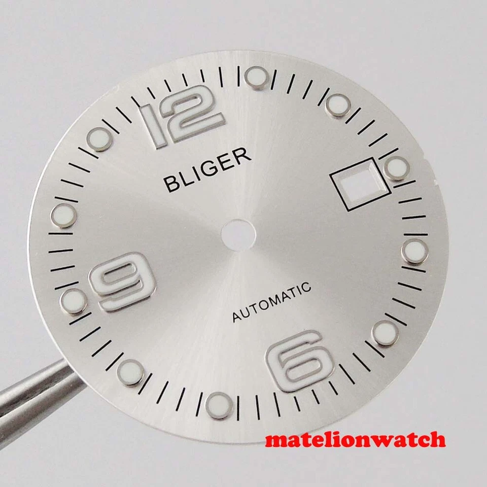 Esfera de reloj Bliger 31,5 mm con ventana de fecha ajuste ETA2824 movimiento Miyota esfera de reloj Foto 4 de 4