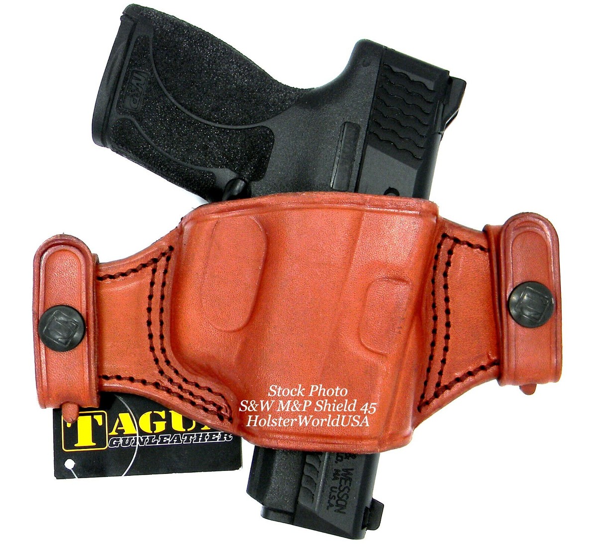 Right Hand Snap-On Quick Draw Black Brown Leather Belt Holster