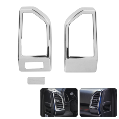 CheroCar Carbon Fiber Inner Dashboard Side Air Vent Outlet Cover Trim For Ford F150 2015-2020 – 2-Piece Set, ABS, Easy Paste-On