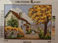 Printed needlepoint Tapestry Gobelin Fall Canvas Only 12x16 Inch