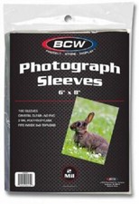 100 Archival High Quality Photo Sleeves 6x8 Clear Acid Free NO PVC BCW Storage