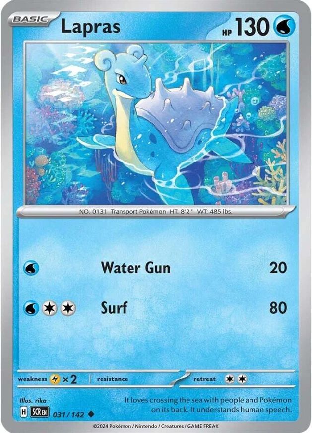 Pokemon Lapras (31/185) Stellar Crown NM REVERSE HOLO