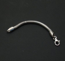 3.2mm Snake Extender Bracelet Chain Necklace Real Sterling Silver Lobster Clasp
