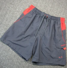 Speedo Marina Sport Volley Board Shorts XL Gray Red Cargo Pocket Swim Trunks