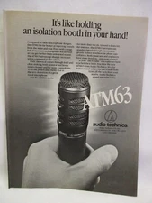ATM63 Audio Technica Microphone 1985 Vintage Print Ad Music Room Man Cave, 8x11