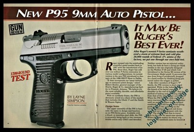 1996 Ruger P95 9 Mm Auto Pistol 6 Pg Gun Test Article May Be Ruger S Best Ever Ebay
