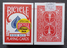 Bicycle Rider Back Red Poker Playing Cards. Gaff Stripper Deck Tapered. 1 x Deck